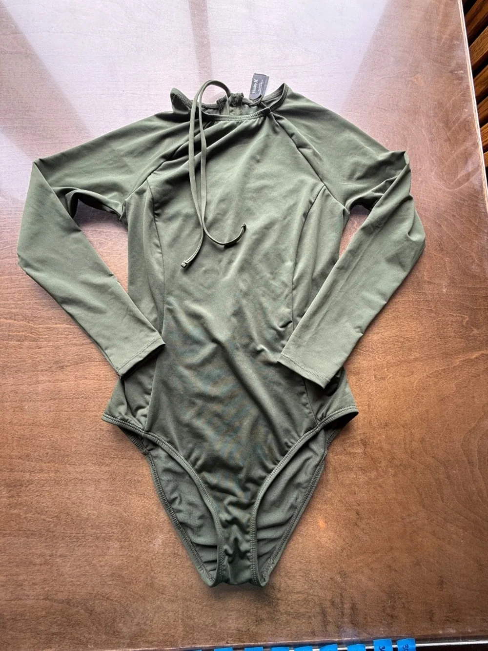 Hurley Women’s Long Sleeve One Piece Swimsuit Surf Suit -medium- Olive Green